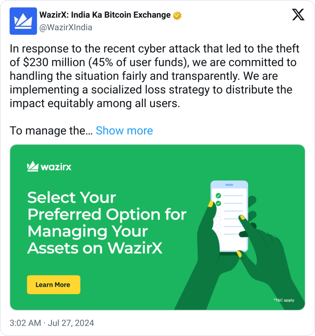 Nguồn: WazirX: India Ka Bitcoin Exchange