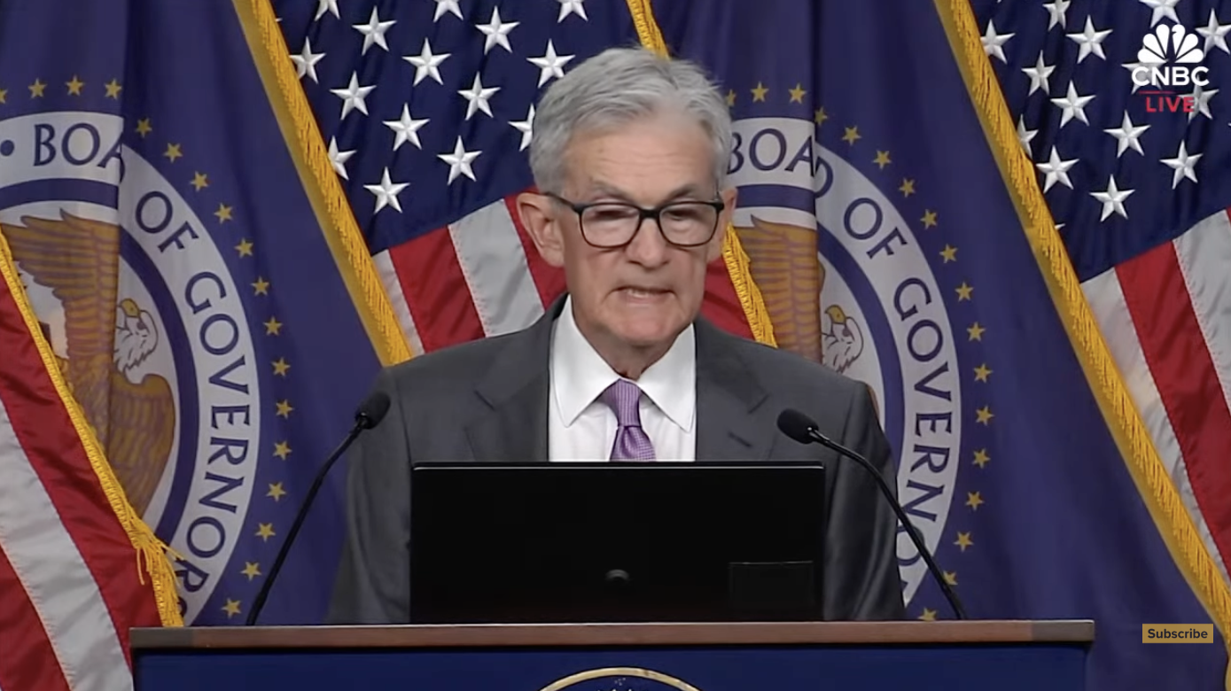 Chủ tịch Cục Dự trữ Liên bang Jerome Powell phát biểu sau cuộc họp chính sách kéo dài hai ngày