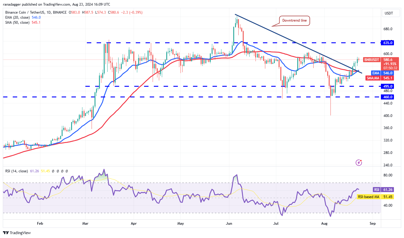 Biểu đồ hàng ngày BNB/USDT. Nguồn: TradingView