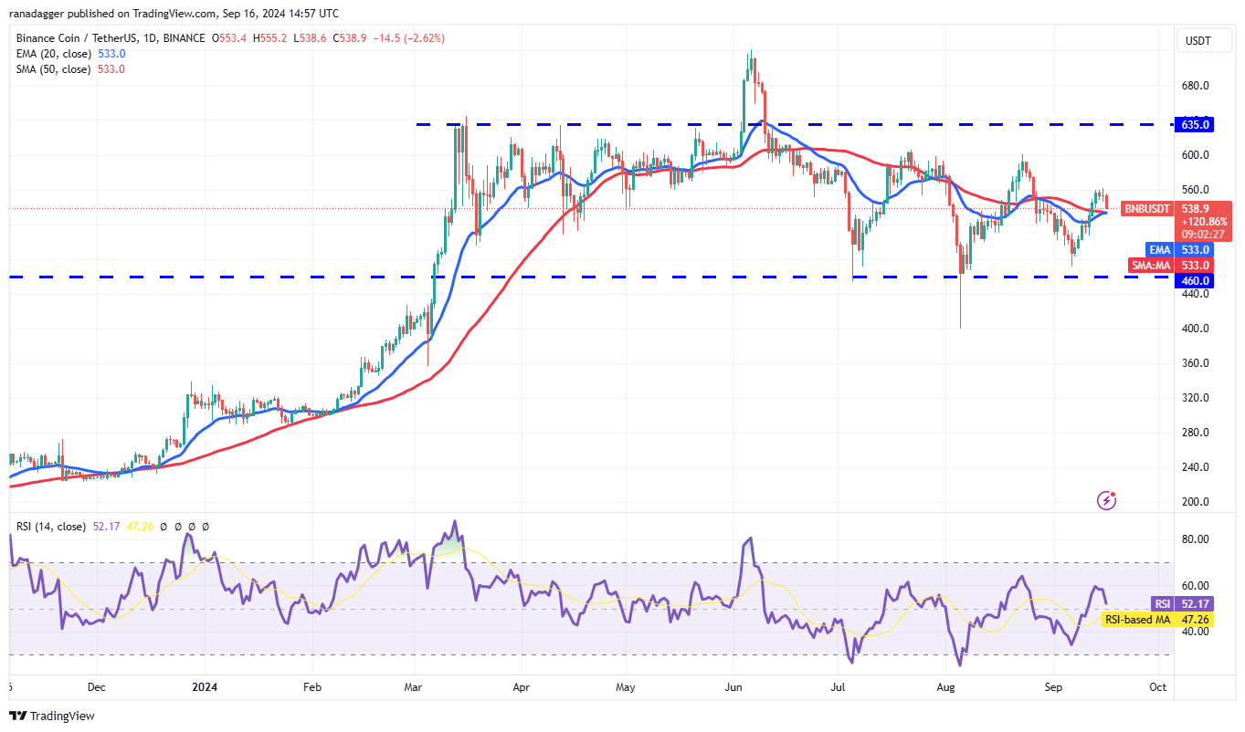 Biểu đồ hàng ngày BNB/USDT