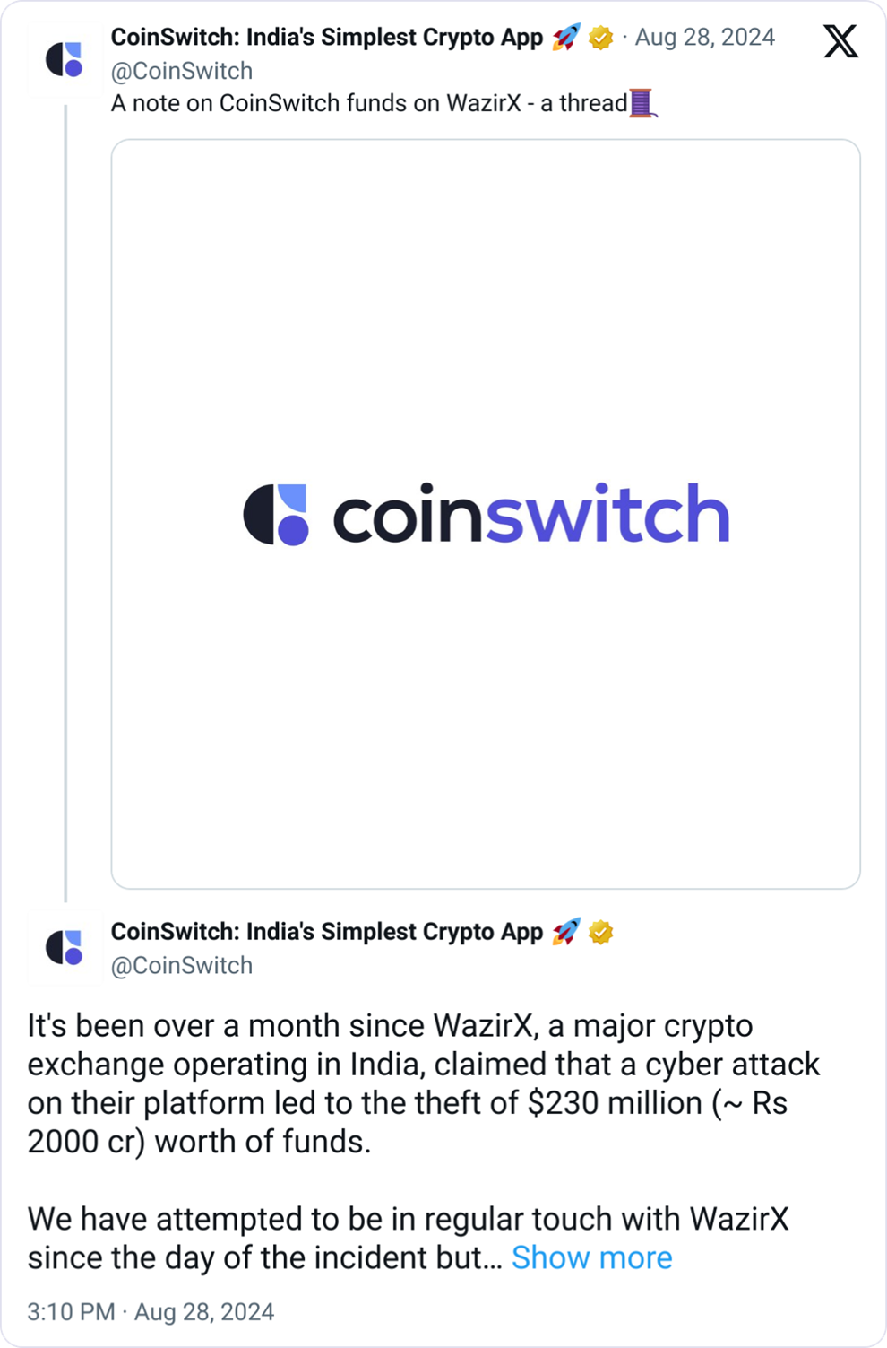 Nguồn: CoinSwitch