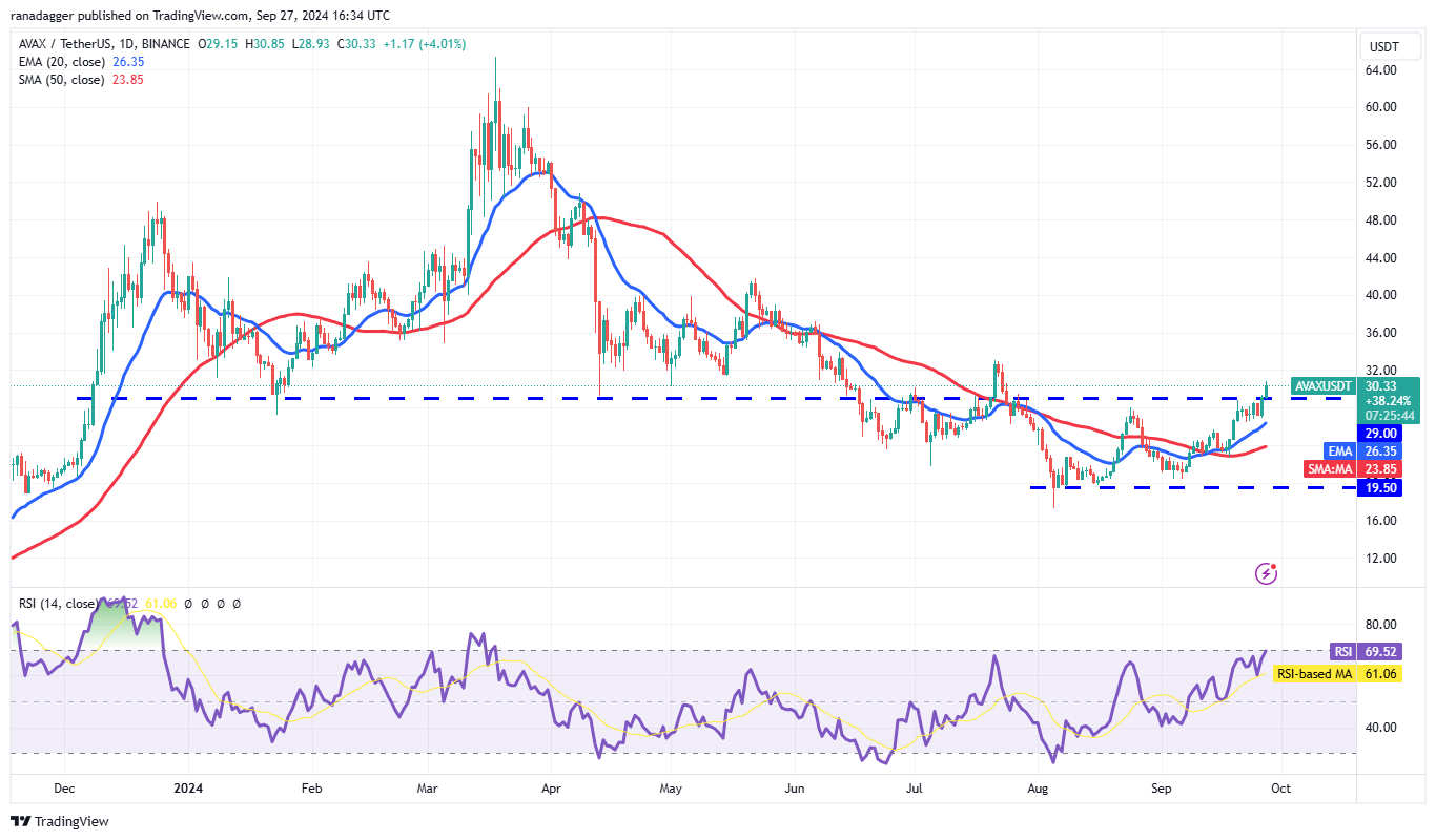 AVAX/USDT daily chart